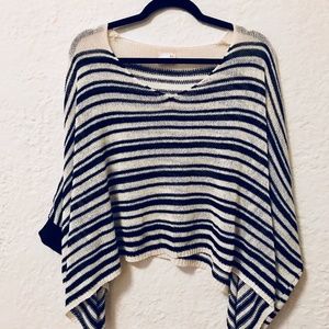 NU New York Striped Batwing Black/Cream One Size